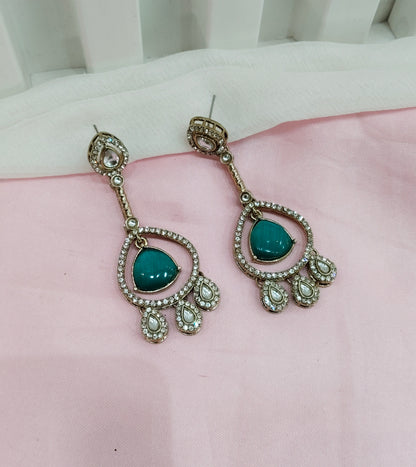 Turquoise Antique Gold Omna Earrings Set