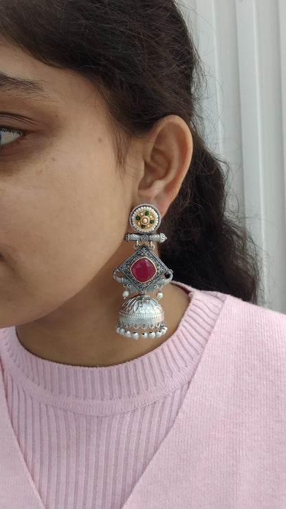 Brass Jhumka Bollywood Prabha Earrings