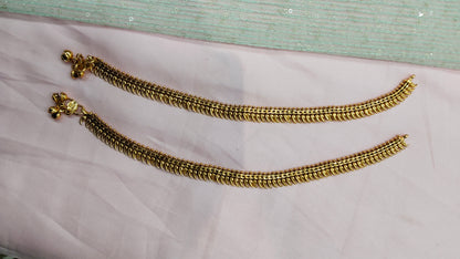 Gold Polki Anklets Jhanjar Payal Jewellery Prince Set