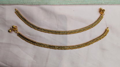 Gold Polki Anklets Jhanjar Payal Jewellery Prince Set