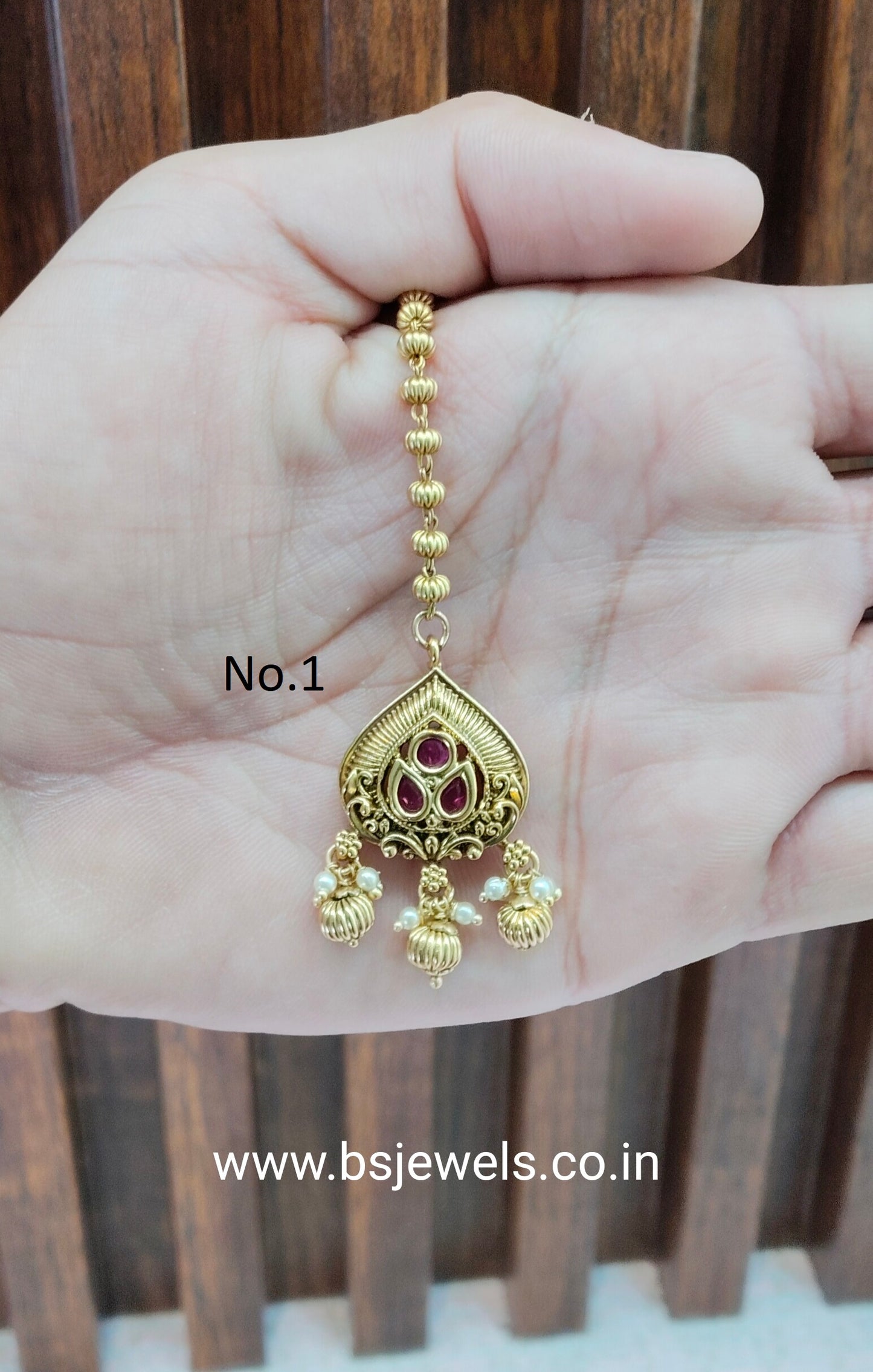 Gold polki Tikka Jewellery  Headpiece Gurpiar Set