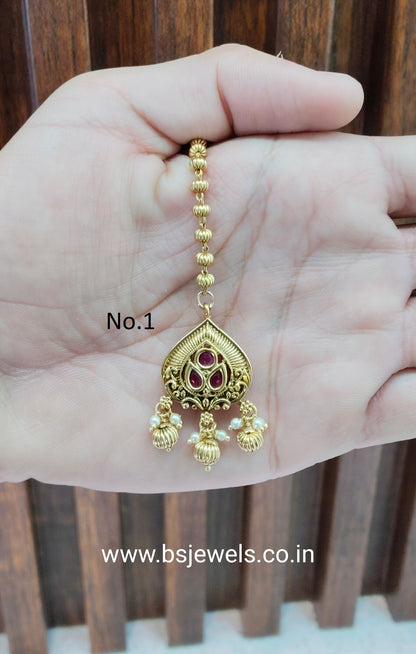 Gold polki Tikka Jewellery  Headpiece Gurpiar Set