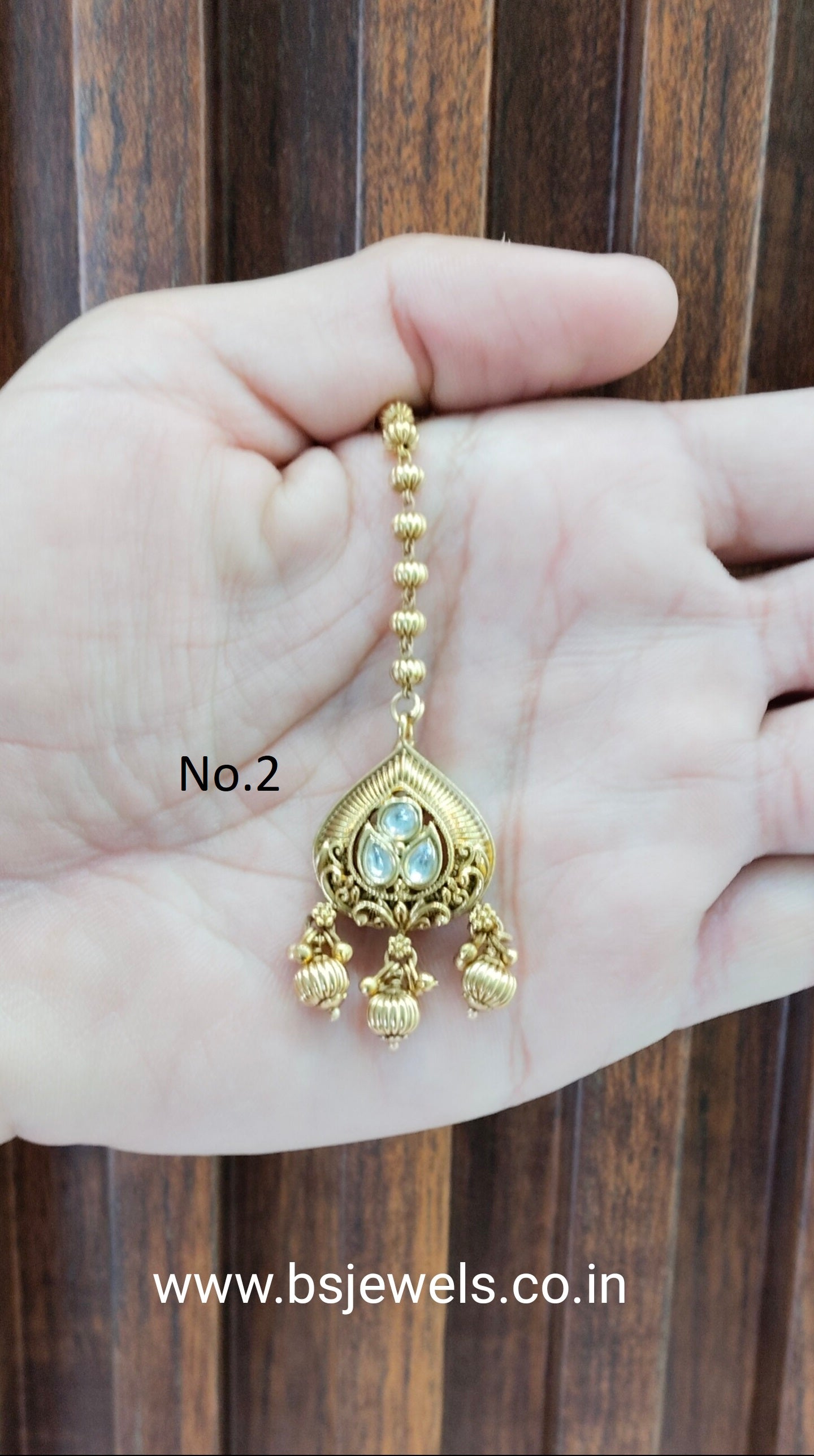 Gold polki Tikka Jewellery  Headpiece Gurpiar Set