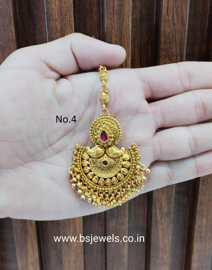 Gold polki Tikka Jewellery  Headpiece Gurpiar Set