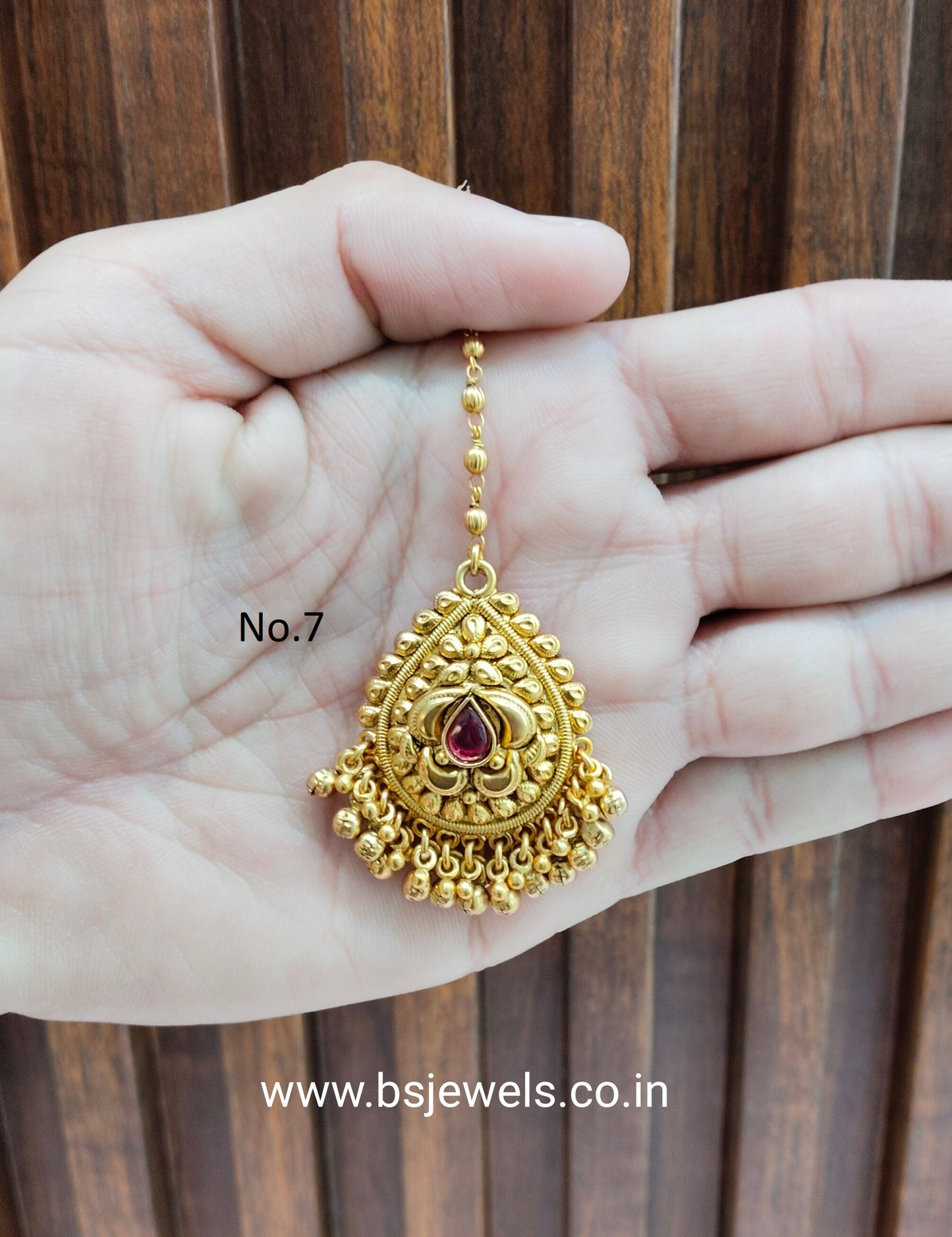 Gold polki Tikka Jewellery  Headpiece Gurpiar Set