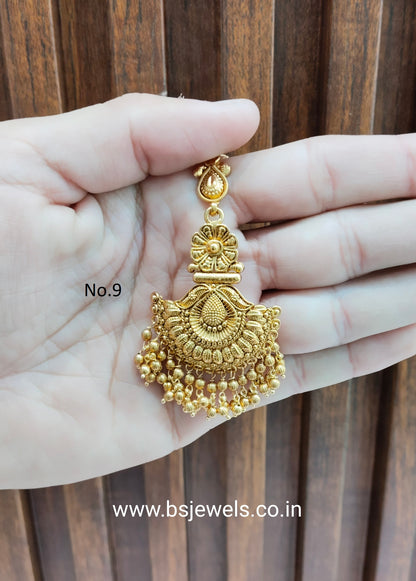 Gold polki Tikka Jewellery  Headpiece Gurpiar Set