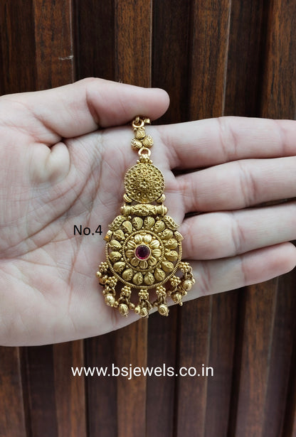 Gold polki Tikka Jewellery  Headpiece Gurpiar Set