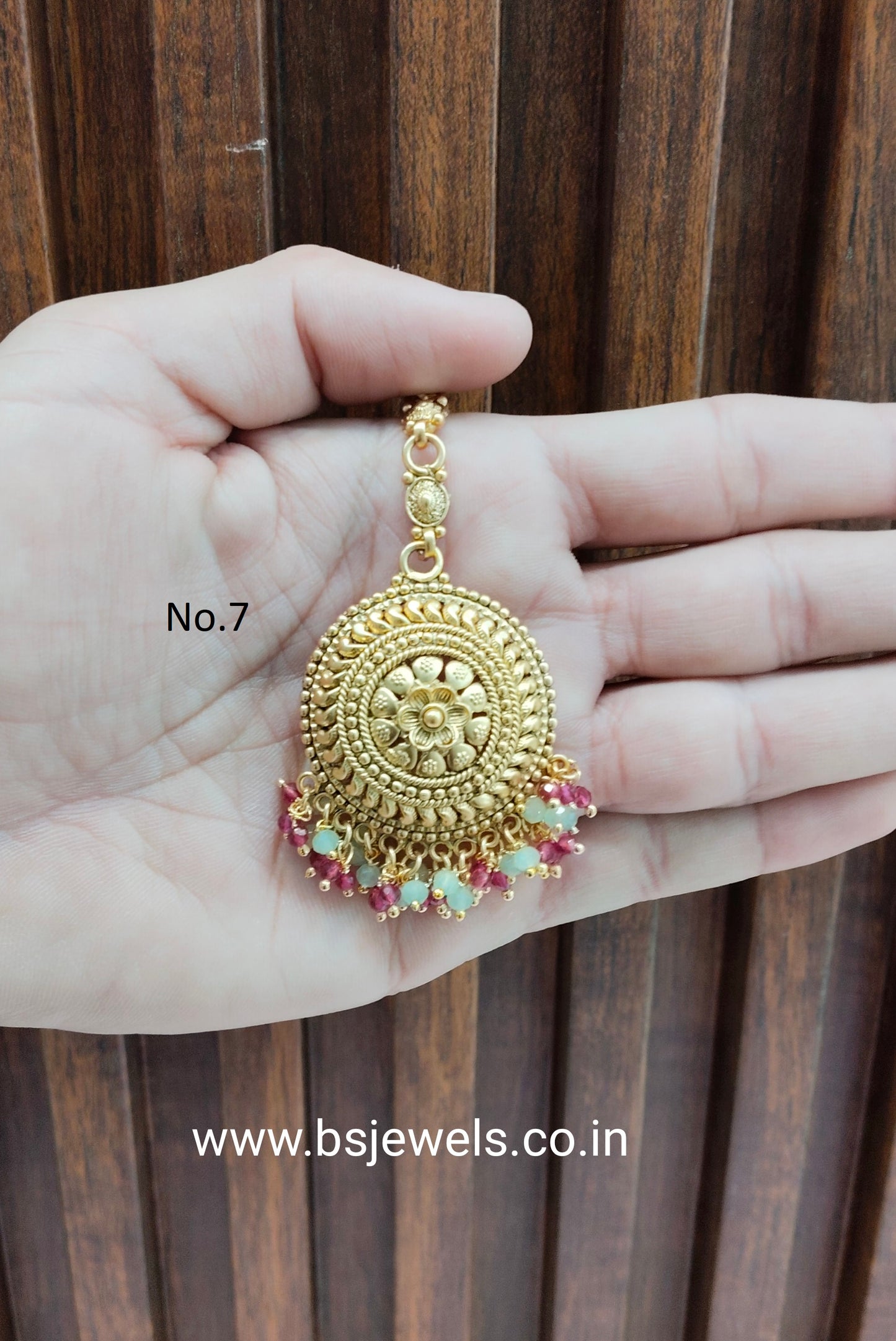 Gold polki Tikka Jewellery  Headpiece Gurpiar Set