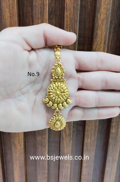 Gold polki Tikka Jewellery  Headpiece Gurpiar Set