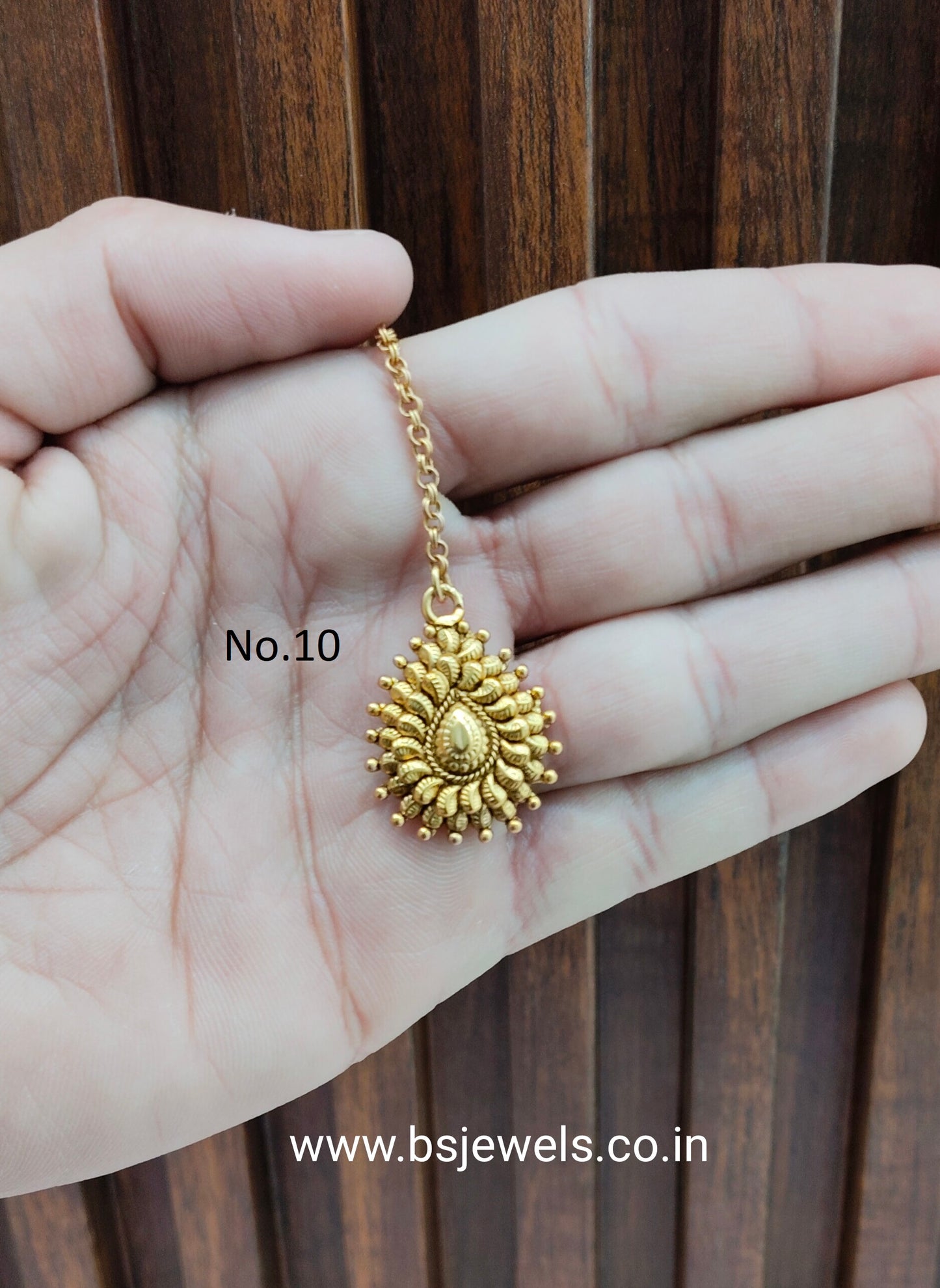 Gold polki Tikka Jewellery  Headpiece Gurpiar Set