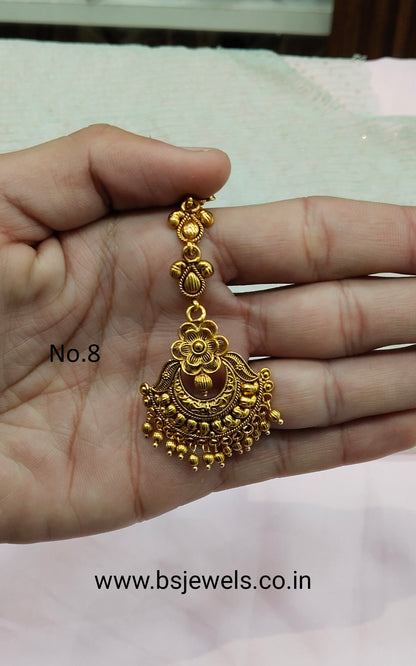 Gold polki Tikka Jewellery  Headpiece Gurpiar Set