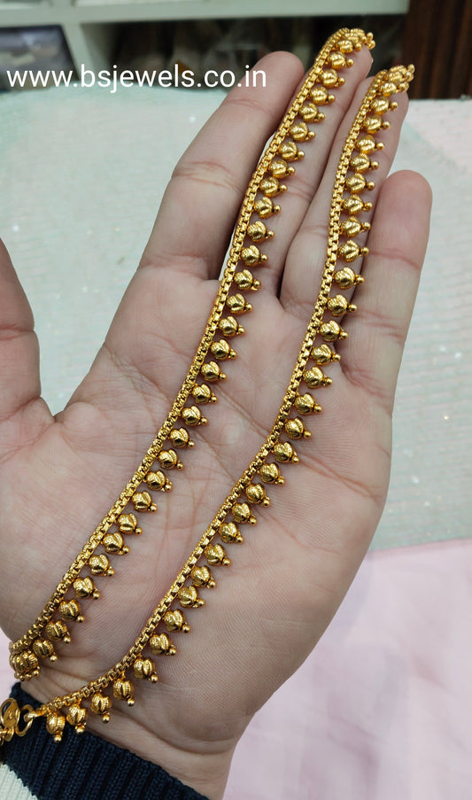 Gold Polki Anklets Jhanjar Payal Jewellery Prince Set