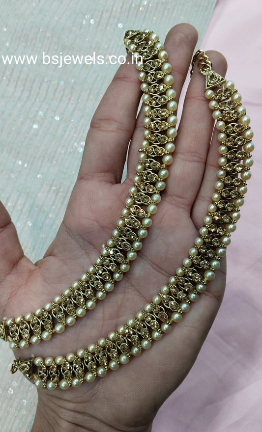 Antique Gold Anklets Jhanjar Payal Jewellery Prince Set