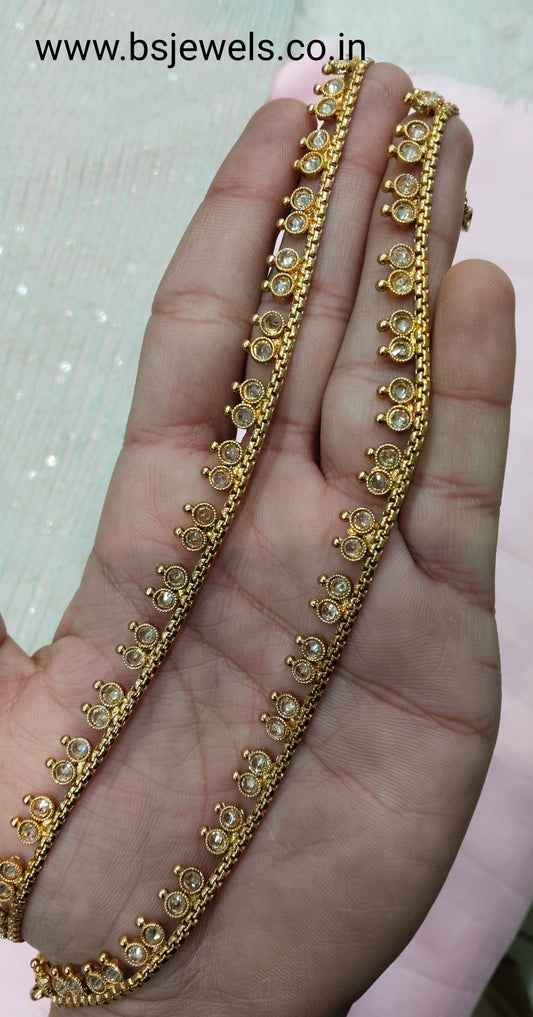 Gold Polki Anklets Jhanjar Payal Jewellery Prince Set