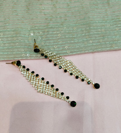 Mint Gold Bollywood Earrings Jewellery Gurpyar Set