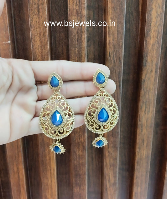 Blue Bollywood Ride Earrning
