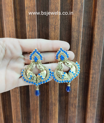 Blue Bollywood Ride Earrning