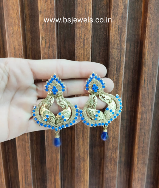 Blue Bollywood Ride Earrning