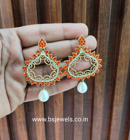 Orange Bollywood Spiti Earrings