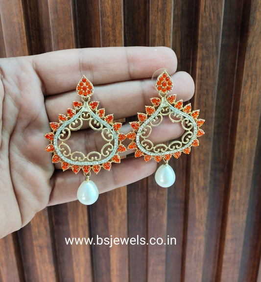 Orange Bollywood Spiti Earrings