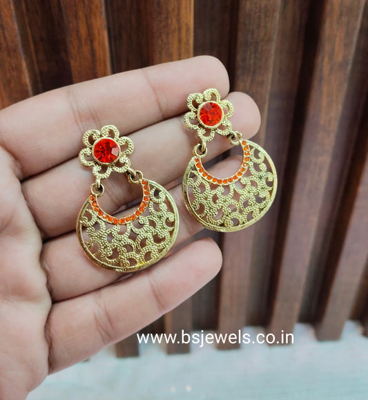 Orange Bollywood Spiti Earrings