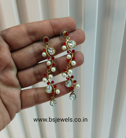 Red Bollywood Spiti Earrings