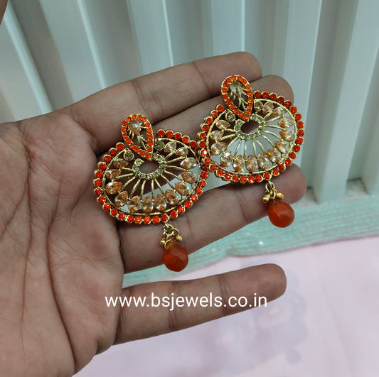 Orange Bollywood Spiti Earrings