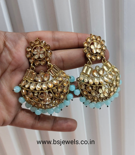 Sea Green Bollywood Hero Earrings