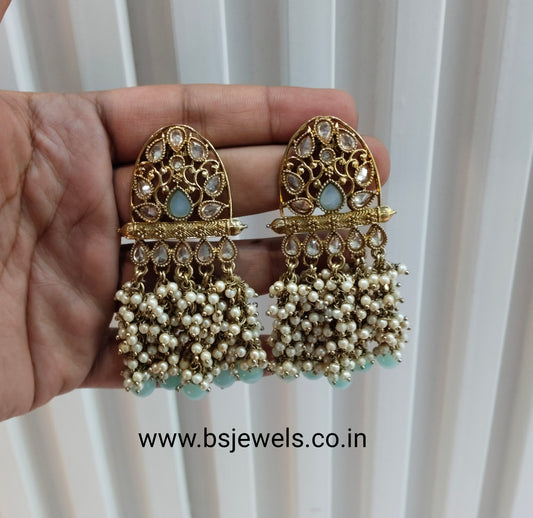 Sea Green Bollywood Hero Earrings