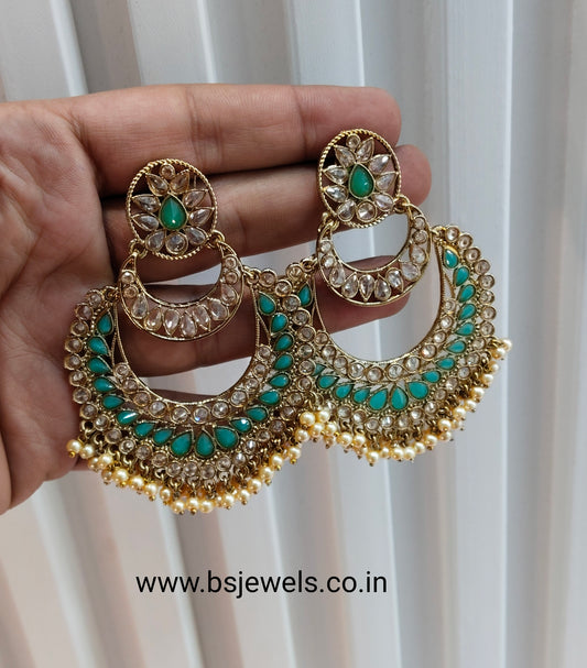 Sea Green Bollywood Hero Earrings