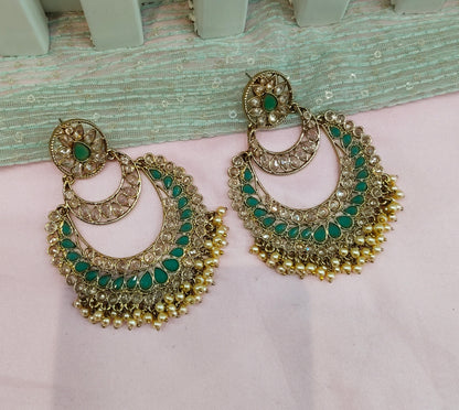 Sea Green Bollywood Hero Earrings
