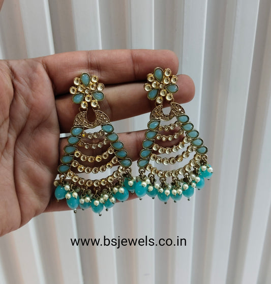Sea Green Bollywood Hero Earrings