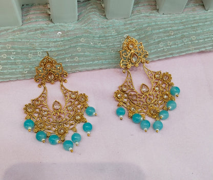 Sea Green Bollywood Hero Earrings
