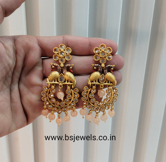 Peach Bollywood Rohit Earrings