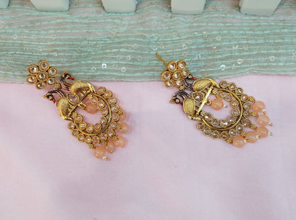 Peach Bollywood Rohit Earrings