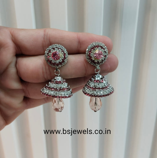 Pink Bollywood Jhumki Rohit Earrings