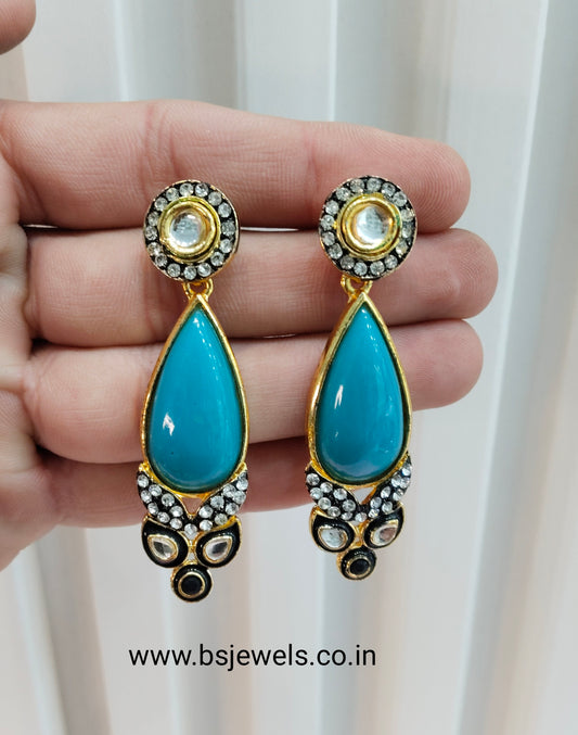 Sky Blue Bollywood Virat Earrings
