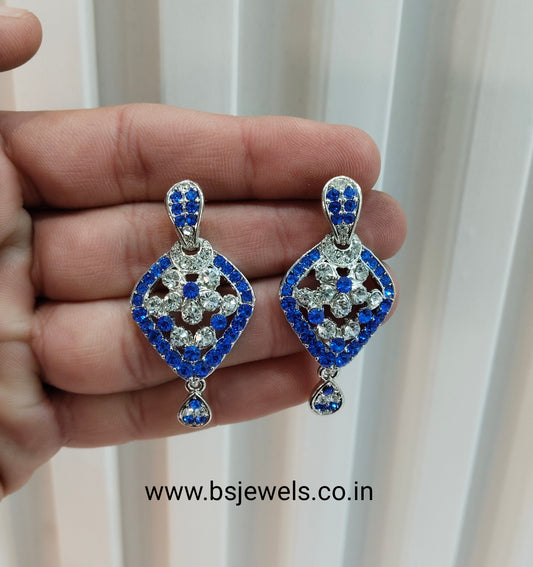 Silver Blue Bollywood Virat Earrings