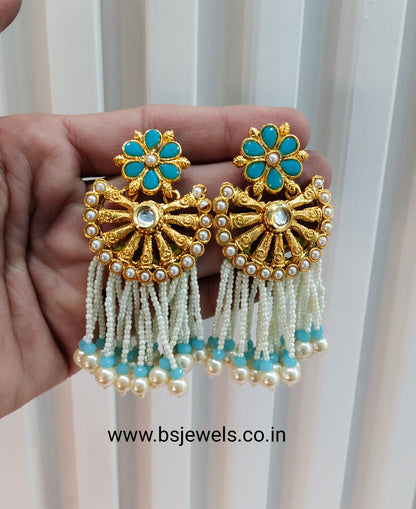 Sky Blue Bollywood Virat Earrings
