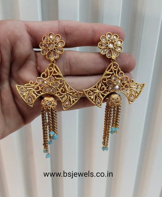 Sea Green Bollywood Virat Earrings