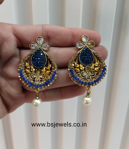 Blue Bollywood Virat Earrings