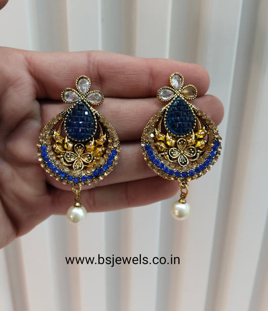 Blue Bollywood Virat Earrings