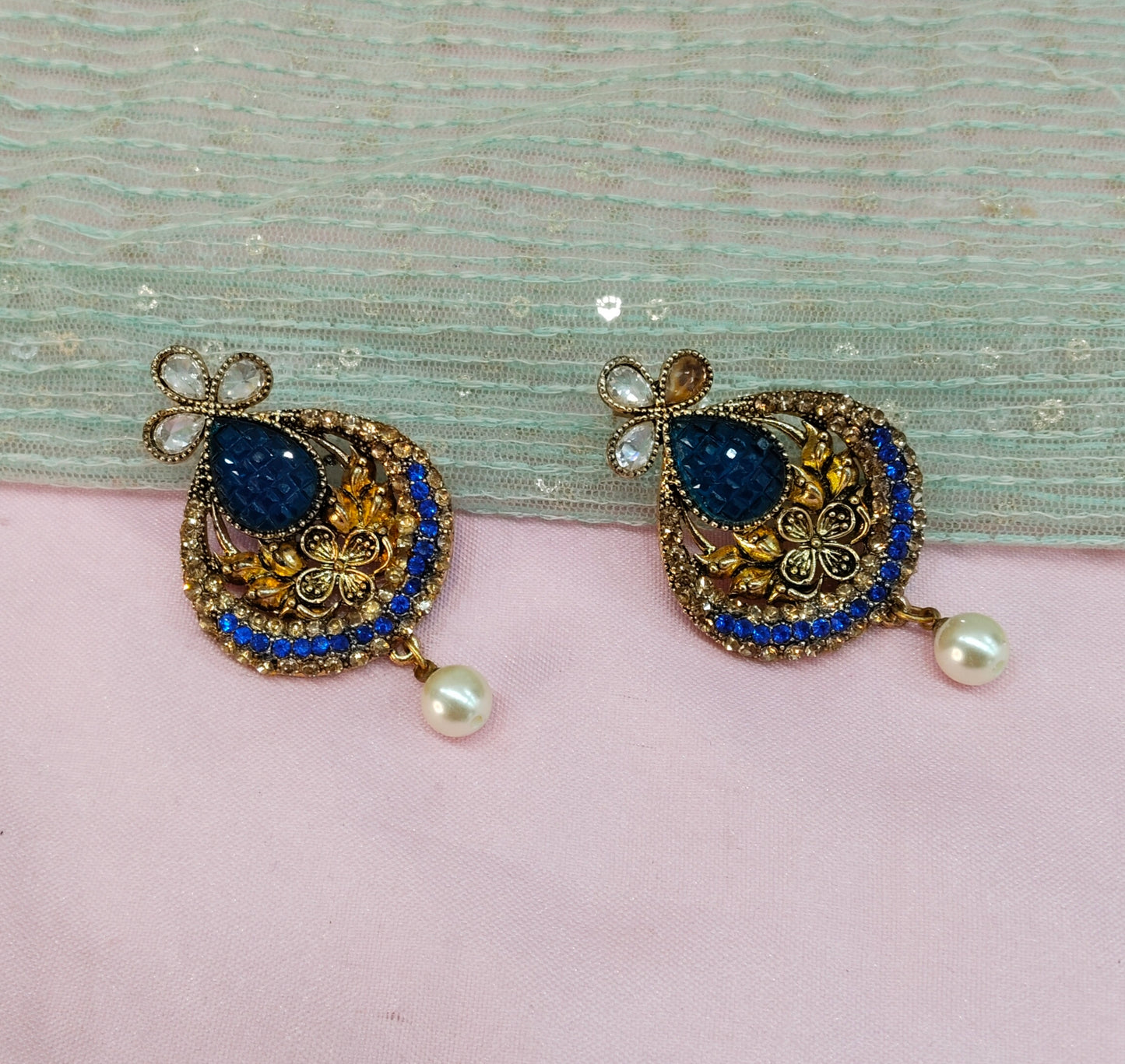 Blue Bollywood Virat Earrings
