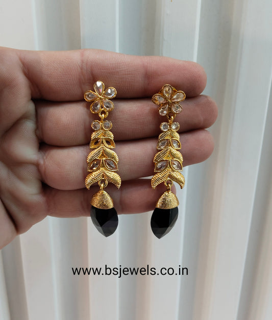 Black Bollywood Pant Earrings