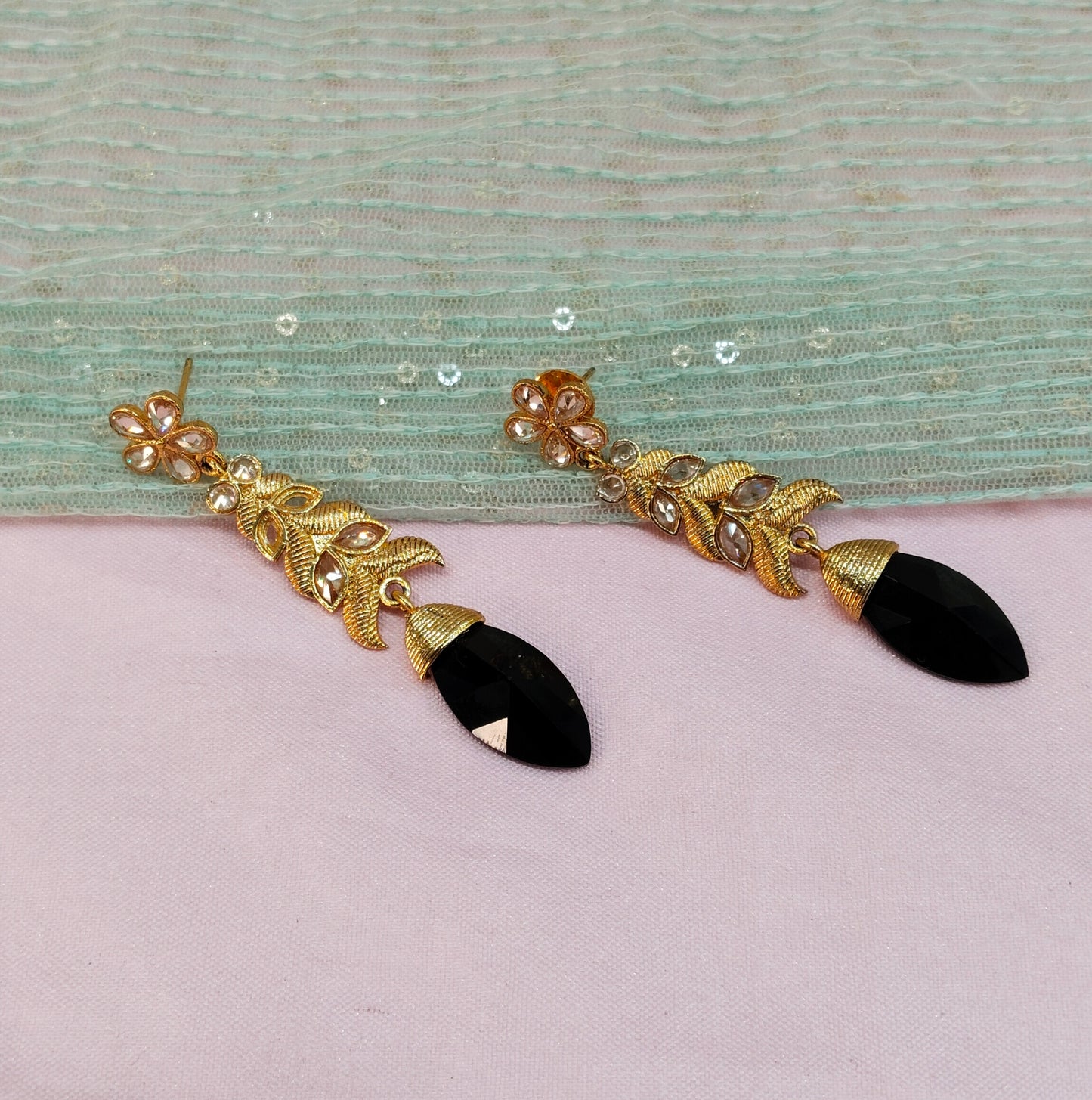 Black Bollywood Pant Earrings