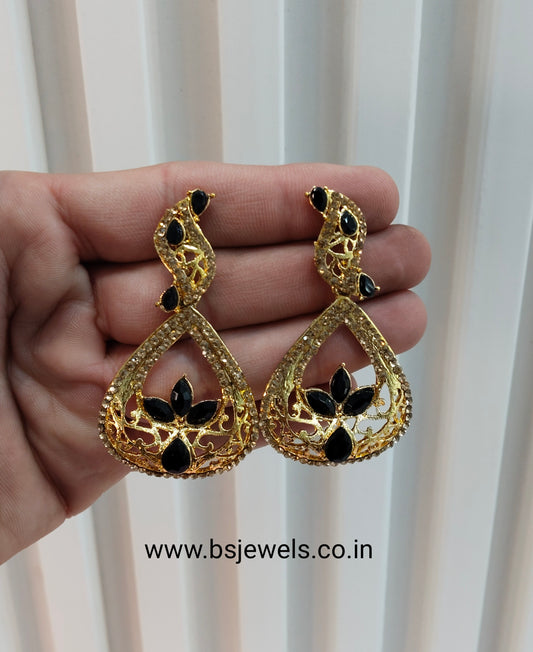 Black Bollywood Pant Earrings