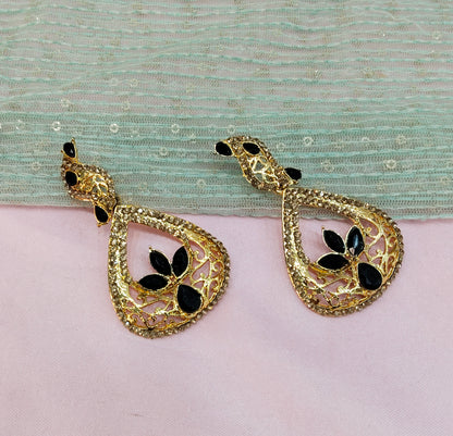 Black Bollywood Pant Earrings