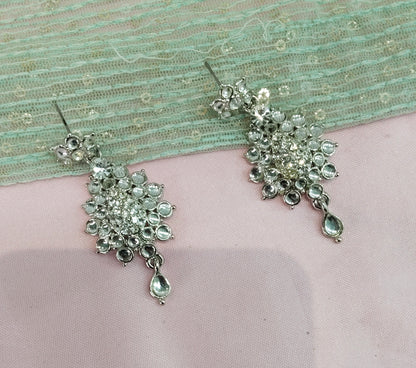 Silver White Bollywood Shubman Earrings