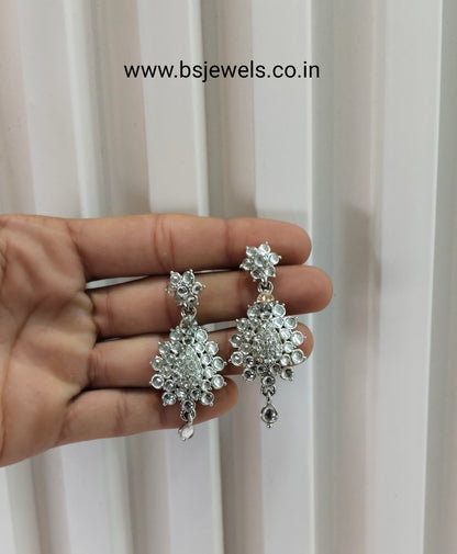 Silver White Bollywood Shubman Earrings