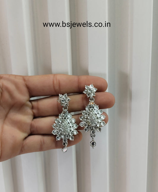 Silver White Bollywood Shubman Earrings